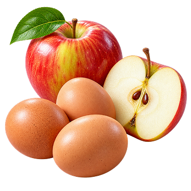 3 eggs + 1½ apples